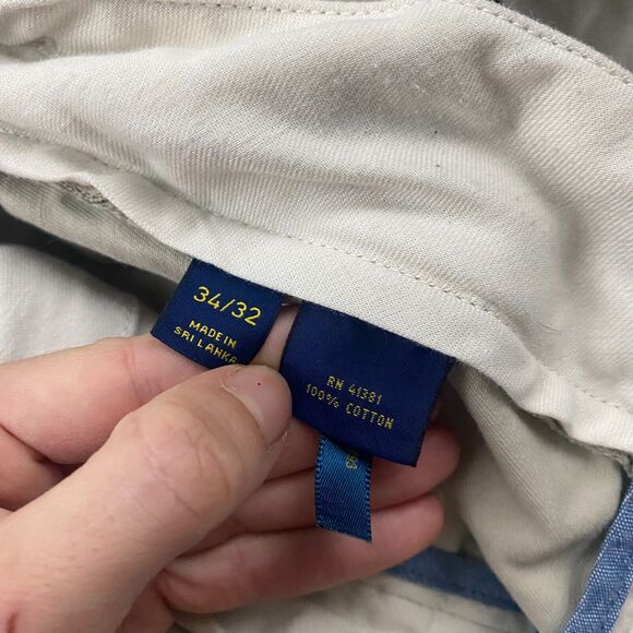 Polo Ralph Lauren CLASSIC FIT Khaki Chino Pants Flat Front 34x32 (35x31) Cotton - Picture 7 of 13